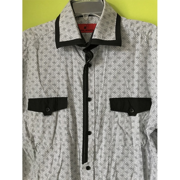 Pascal Morabito Geometric Men's Dress Shirt XXL - Picture 5 of 8